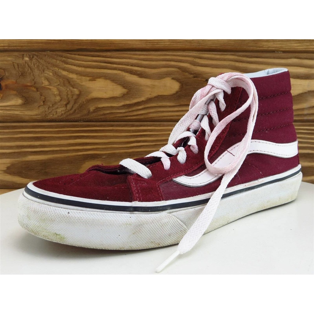 VANS Size 6 Sneaker Red Leather Medium Lace‎ Up Women